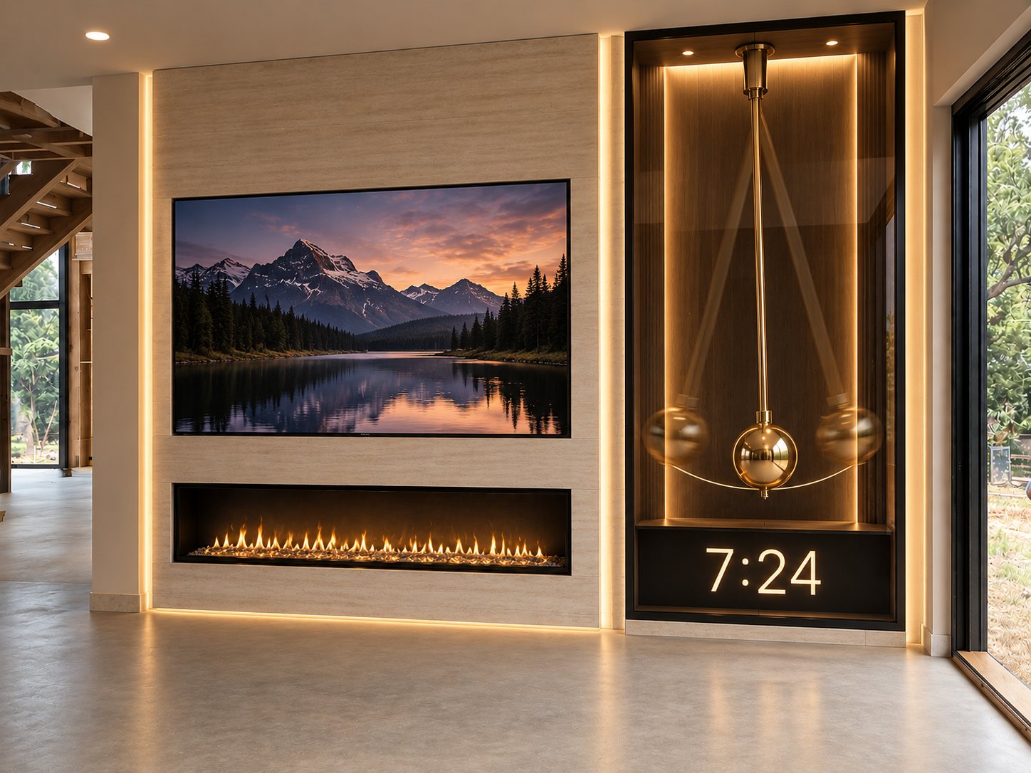 417 Carter Drive — media wall rendering