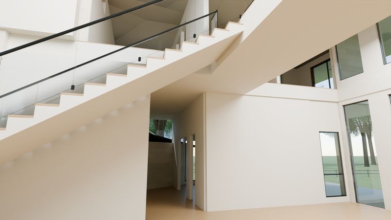 Stair landing interior study