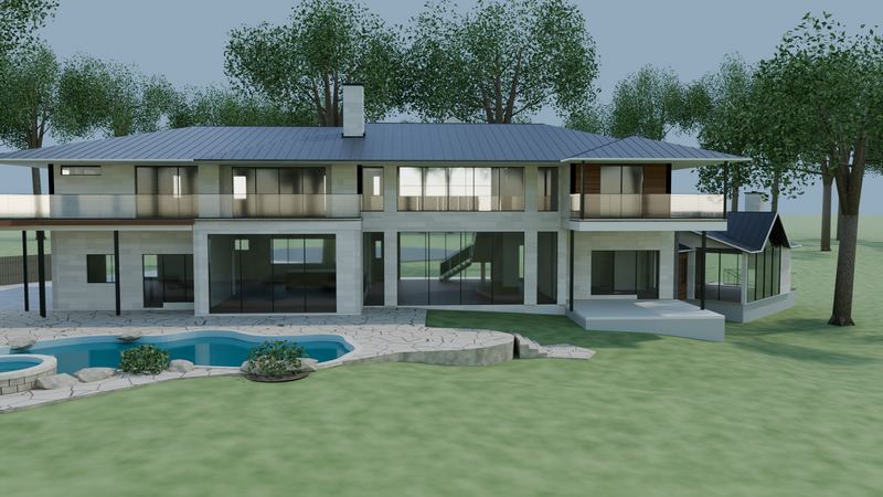 Massing study of the pool terrace