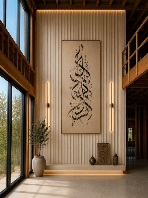 Calligraphy gallery wall rendering