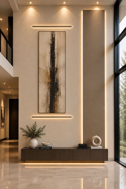 Foyer art wall rendering