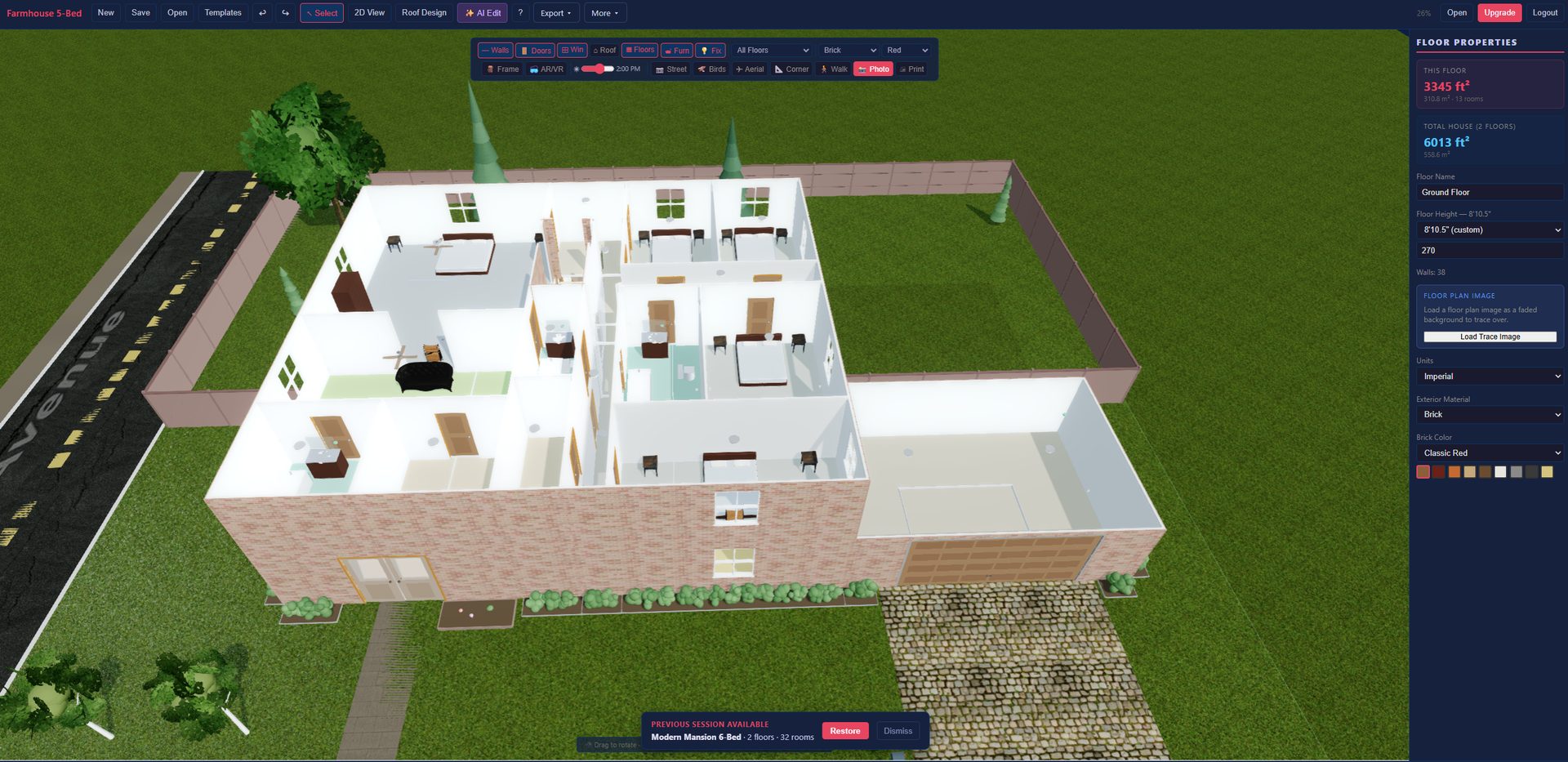 Exterior view of a HomeDraft model