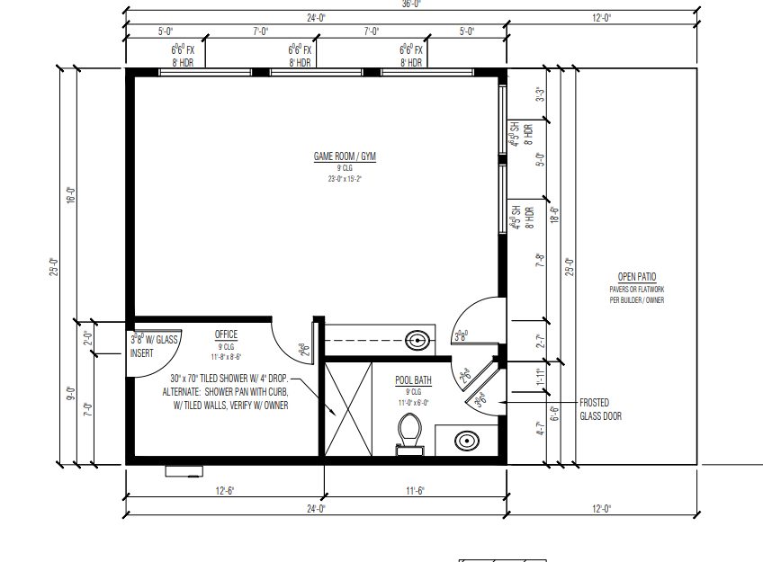 Dimensioned floor plan